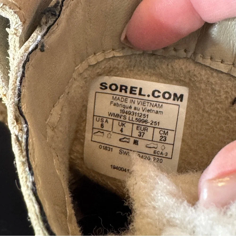 SOREL Woman’s Lennox‎ Shearling Boots Tan Size 6 Waterproof